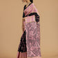 Pink Noir Floral Zari Saree