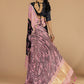 Pink Noir Floral Zari Saree
