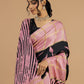 Pink Noir Floral Zari Saree