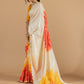 Coral Blossom Satin Saree