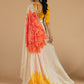 Coral Blossom Satin Saree