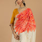 Coral Blossom Satin Saree