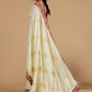 Ivory & Crimson Patola Embroidered Tussar Silk Saree