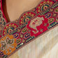 Ivory & Crimson Patola Embroidered Tussar Silk Saree
