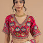 Red Patola Silk motif Pearl-Fringe Blouse