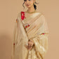 Ivory Banarasi Cotton Resham Saree