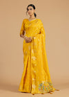 Silk Rangkart yellow Saree with Chidiya Resham Weave