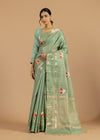 Sage Green Birdsong Cotton Saree