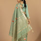 Sage Green Birdsong Cotton Saree