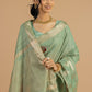 Sage Green Birdsong Cotton Saree