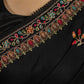 Black Handwoven Russian Silk Saree.
