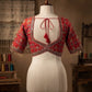 The Royal Red Pearl-Trim Silk Blouse