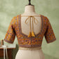 The Royal Mustard Bead-Trim Silk Blouse