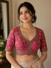 The Royal Pink Pearl-Trim Silk Blouse