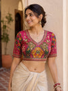 The Royal Gajraj Hand-work Patola Silk Blouse