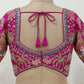 Pink Silk Floral Embroidered Pearl-Fringe Blouse
