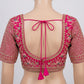  Crimson Pink & Gold Lattice Embroidered Blouse