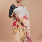 Ivory Canvas Abstract Saree