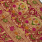 Gulnaar Ruby Red Floral Zari Saree