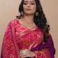 Crimson & Royal Purple Patola Dola Silk Saree