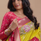 Sunlit Yellow & Red Aari Work Tissue Saree