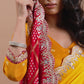 Sunshine Yellow & Royal Red Designer Saree